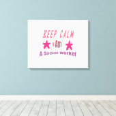Kalm houden Ik ben sociaal werker Canvas Afdruk (Insitu (Houten vloer))
