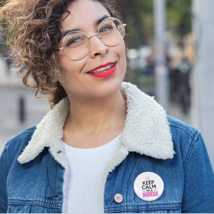 Kalm houden Ik ben verpleegster Ronde Button 5,7 Cm