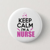Kalm houden Ik ben verpleegster Ronde Button 5,7 Cm (Voorkant)