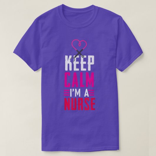 Kalm houden Ik ben verpleegster T-shirt (Design voorkant)