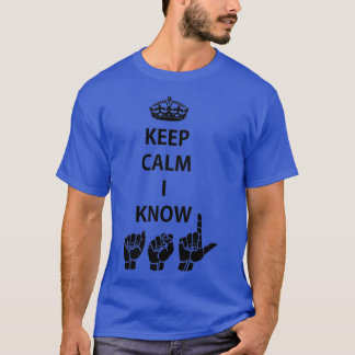 Kalm houden Ik ken ASL American Sign Language Desi T-shirt