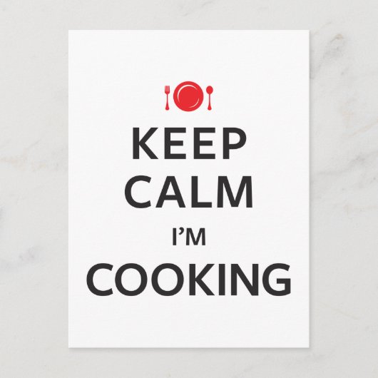Kalm houden Ik koken. Briefkaart (Voorkant)