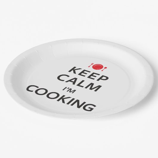 Kalm houden Ik koken. Papieren Bordje (Gekanteld)