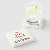 Kalm houden Ik koken. Stenen Onderzetter (Zijkant)