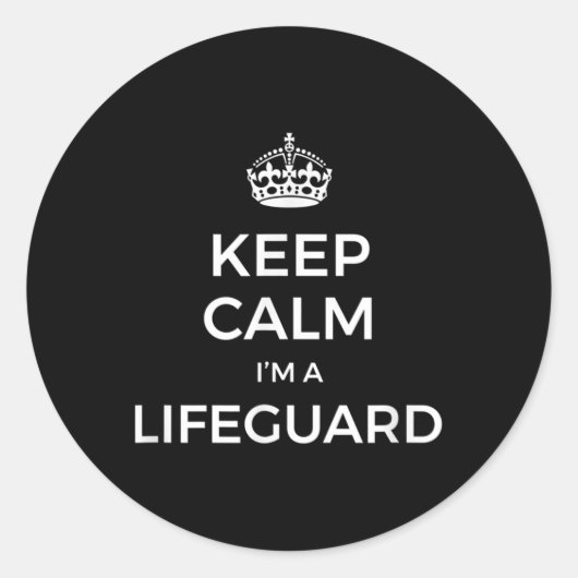Kalm houden Im A Lifeguard Ronde Sticker (Voorkant)