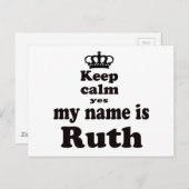 Kalm houden Ja Mijn naam is Ruth Briefkaart (Voorkant / Achterkant)