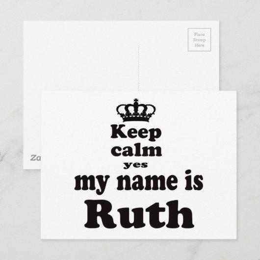 Kalm houden Ja Mijn naam is Ruth Briefkaart (Voorkant / Achterkant)