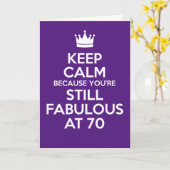 Kalm houden je bent geweldig op 70-jarige Kaart (Gele Bloem)