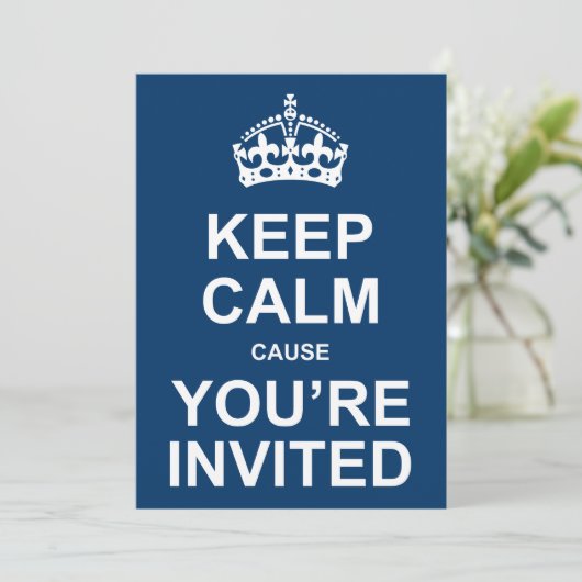 Kalm houden Je bent uitgenodigd Partij Kaart (Staand voorkant)