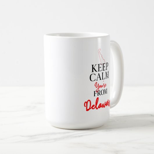 Kalm houden Je bent van Delaware Koffiemok (Voorkant rechts)