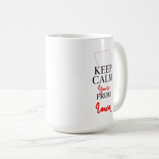 Kalm houden Je bent van Iowa Koffiemok (Voorkant rechts)