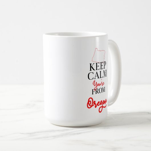 Kalm houden Je komt uit Oregon Koffiemok (Voorkant rechts)