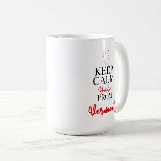 Kalm houden Je komt uit Vermont Koffiemok (Voorkant rechts)