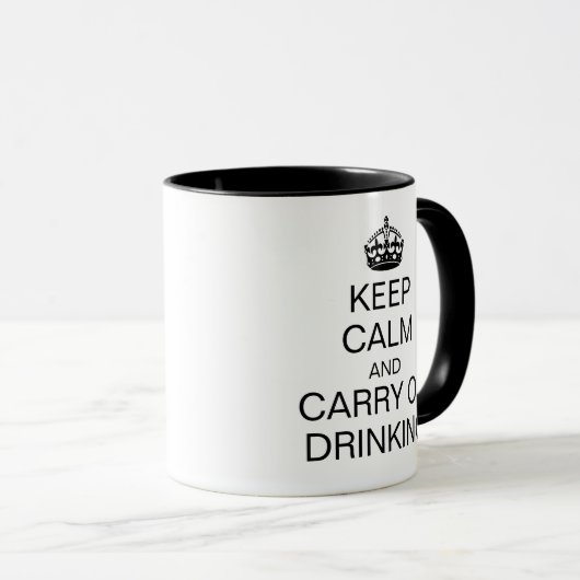"Kalm houden" Kroon en slogan Mok (Voorkant rechts)