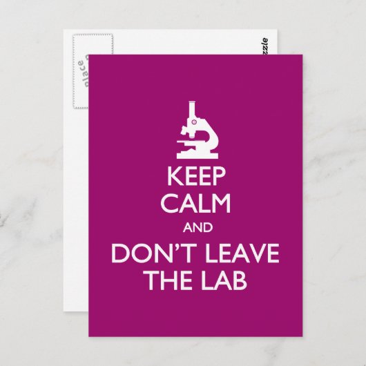 Kalm houden Laat het briefkaart van het Laboratori (Voorkant / Achterkant)