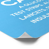 Kalm houden...(Lijst van diabetes-voedingen!) Poster (Hoek)