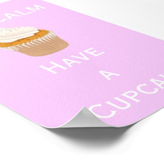 Kalm houden met een cupcake poster (Hoek)