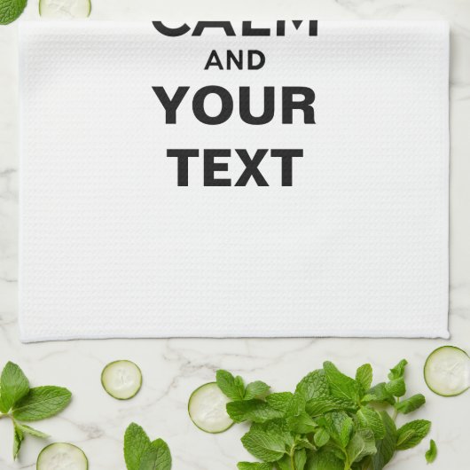 Kalm houden met Jouw tekst Theedoek (Gevouwen)