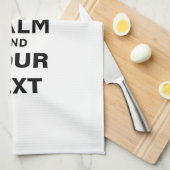 Kalm houden met Jouw tekst Theedoek (Quarter Fold)