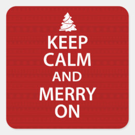 Kalm houden met kerst vierkante sticker