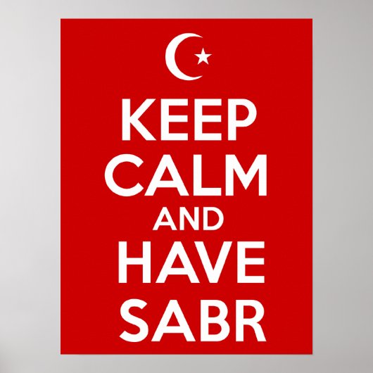 Kalm houden met Sabr Poster (Voorkant)