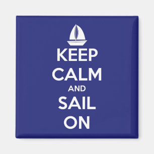 Kalm houden op blauw vierkant magneet