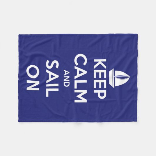 Kalm houden op blauwe en witte vloeren fleece deken (Voorkant (Horizontaal))