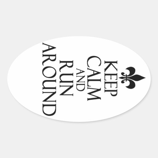 Kalm houden ovale sticker (Voorkant)