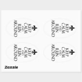 Kalm houden ovale sticker (Vel)
