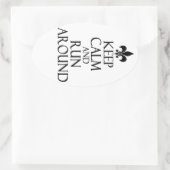 Kalm houden ovale sticker (Tas)
