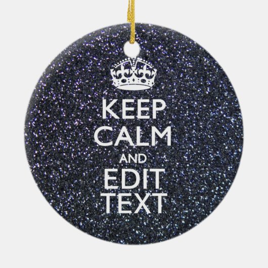 Kalm houden voor Jouw tekst in middernacht stijl Keramisch Ornament (Achterkant)