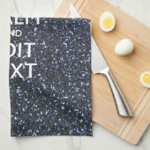 Kalm houden voor Jouw tekst in middernacht stijl Theedoek (Quarter Fold)