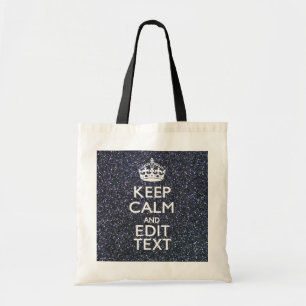 Kalm houden voor Jouw tekst in middernacht stijl Tote Bag