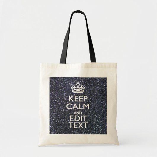 Kalm houden voor Jouw tekst in middernacht stijl Tote Bag (Voorkant)
