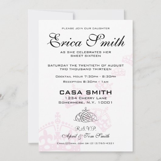 Kalm houden want je bent uitgenodigd op Zoete 16 Kaart (Achterkant)