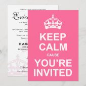 Kalm houden want je bent uitgenodigd op Zoete 16 Kaart (Voorkant / Achterkant)