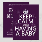 Kalm houden We hebben een Baby (in elke kleur) Kaart (Voorkant / Achterkant)