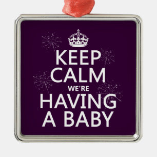 Kalm houden We hebben een Baby (in elke kleur) Metalen Ornament