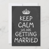 Kalm houden We worden gehuwd met Chalkboard Kaart (Voorkant)