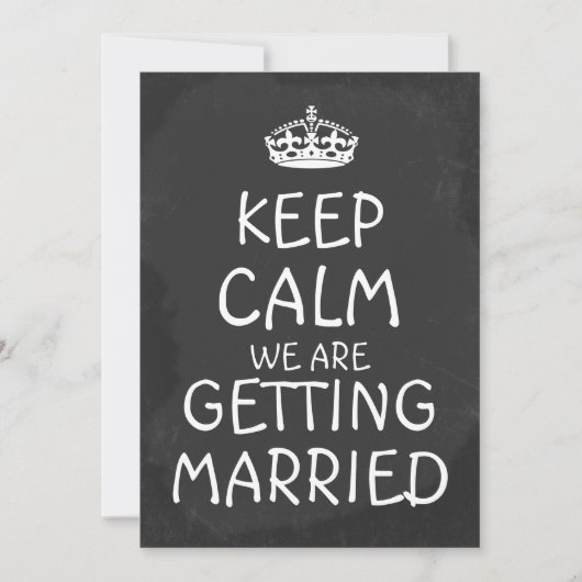 Kalm houden We worden gehuwd met Chalkboard Kaart (Voorkant)