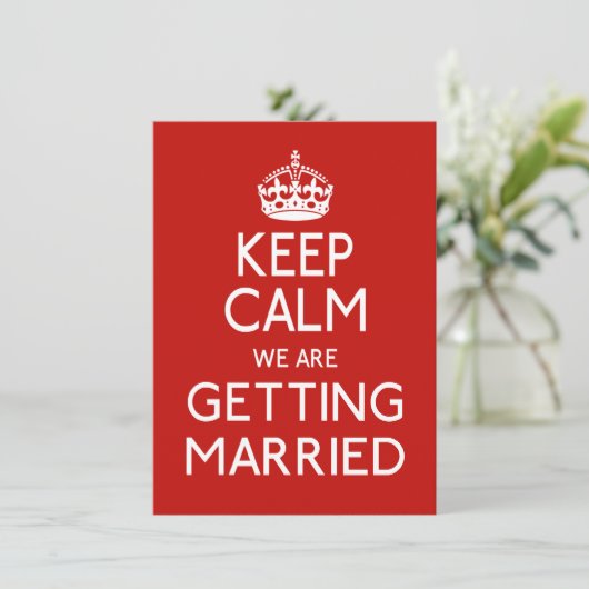 Kalm houden We worden getrouwd - bruiloft Kaart (Staand voorkant)