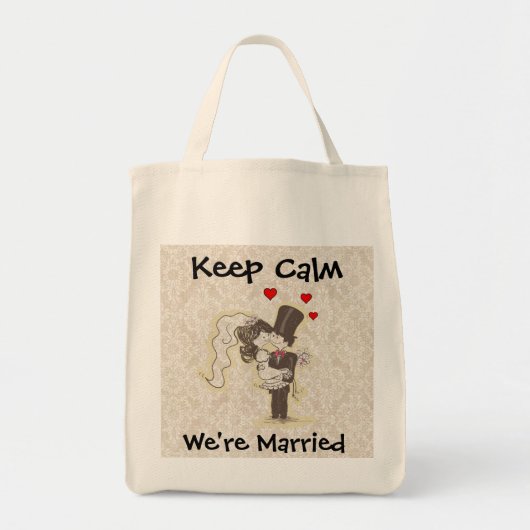 Kalm houden We zijn getrouwd bruiloft. Tote Bag (Voorkant)
