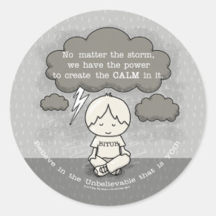 Kalm in het Storm Ronde Sticker