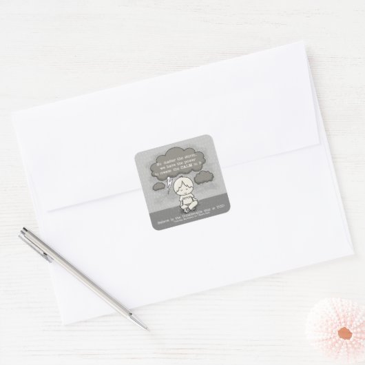 Kalm in het Storm Vierkante Sticker (Envelop)
