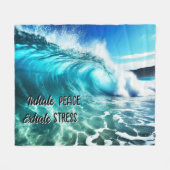 Kalm Inspirerende Blauwe Oceaangolf Fleece Deken (Voorkant (Horizontaal))
