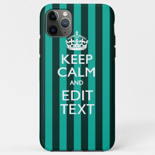 Kalm Jouw tekst houden op turquoise Stripes Accent Case-Mate iPhone Case (Achterkant)