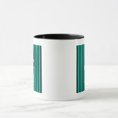Kalm Jouw tekst houden op Turquoise Stripes Decor Mok (Midden)