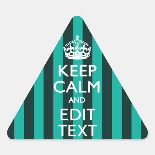 Kalm Jouw tekst turquoise Stripes Sticker (Voorkant)