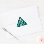 Kalm Jouw tekst turquoise Stripes Sticker (Envelop)