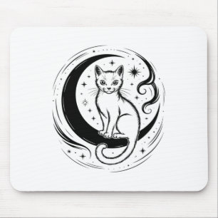 Kalm kat lotusbloem yoga meditatie enthousiast T Muismat
